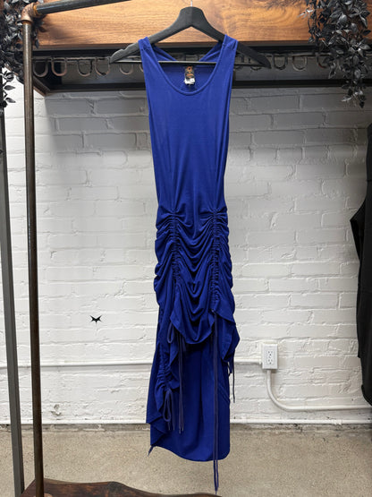 Vintage Jean Paul Gaultier ‘Soleil’ Ruched Blue Drawstring Dress