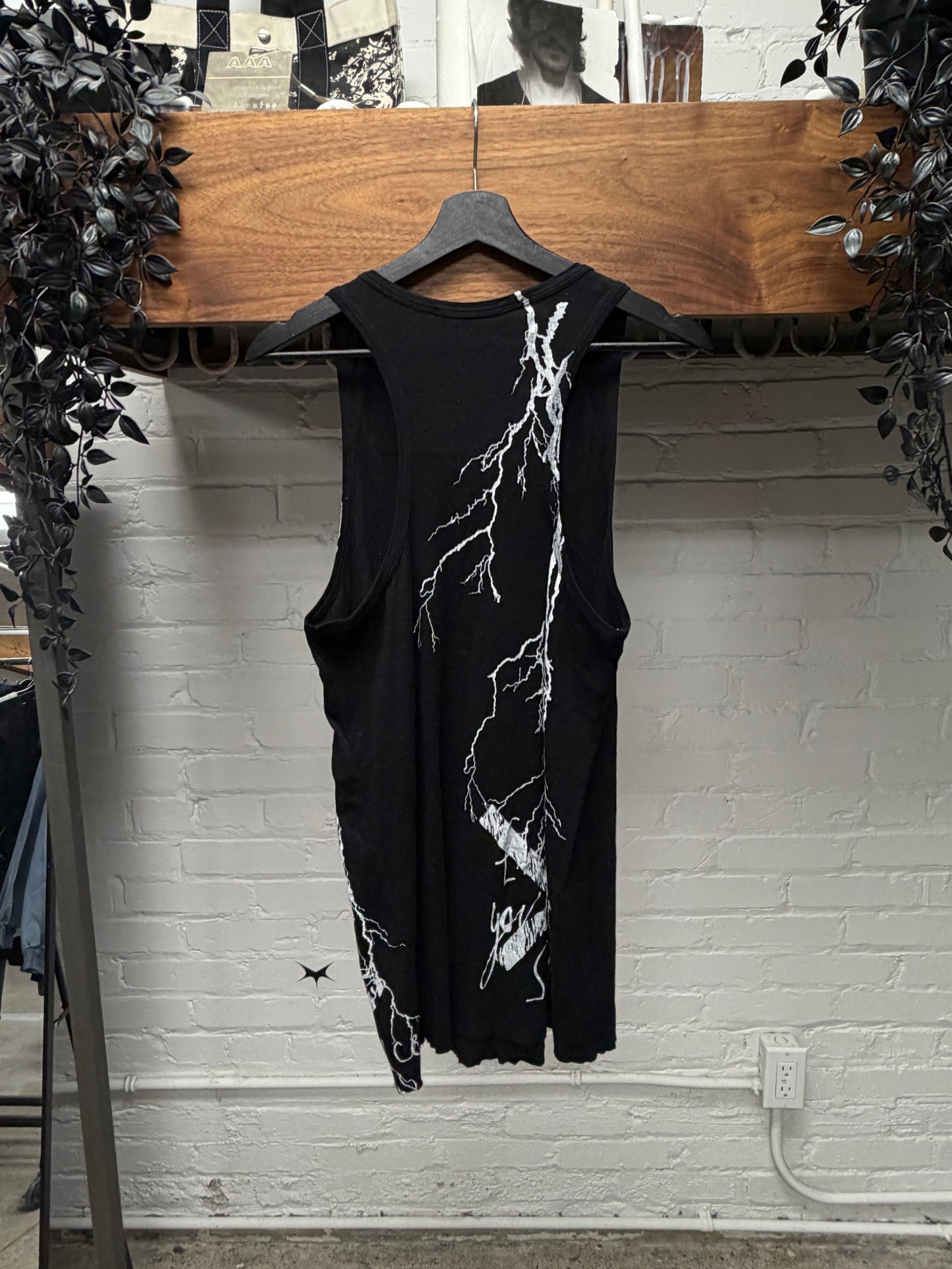 Haider Ackermann ‘Lightning Bolt’ Black Silk Tank Top