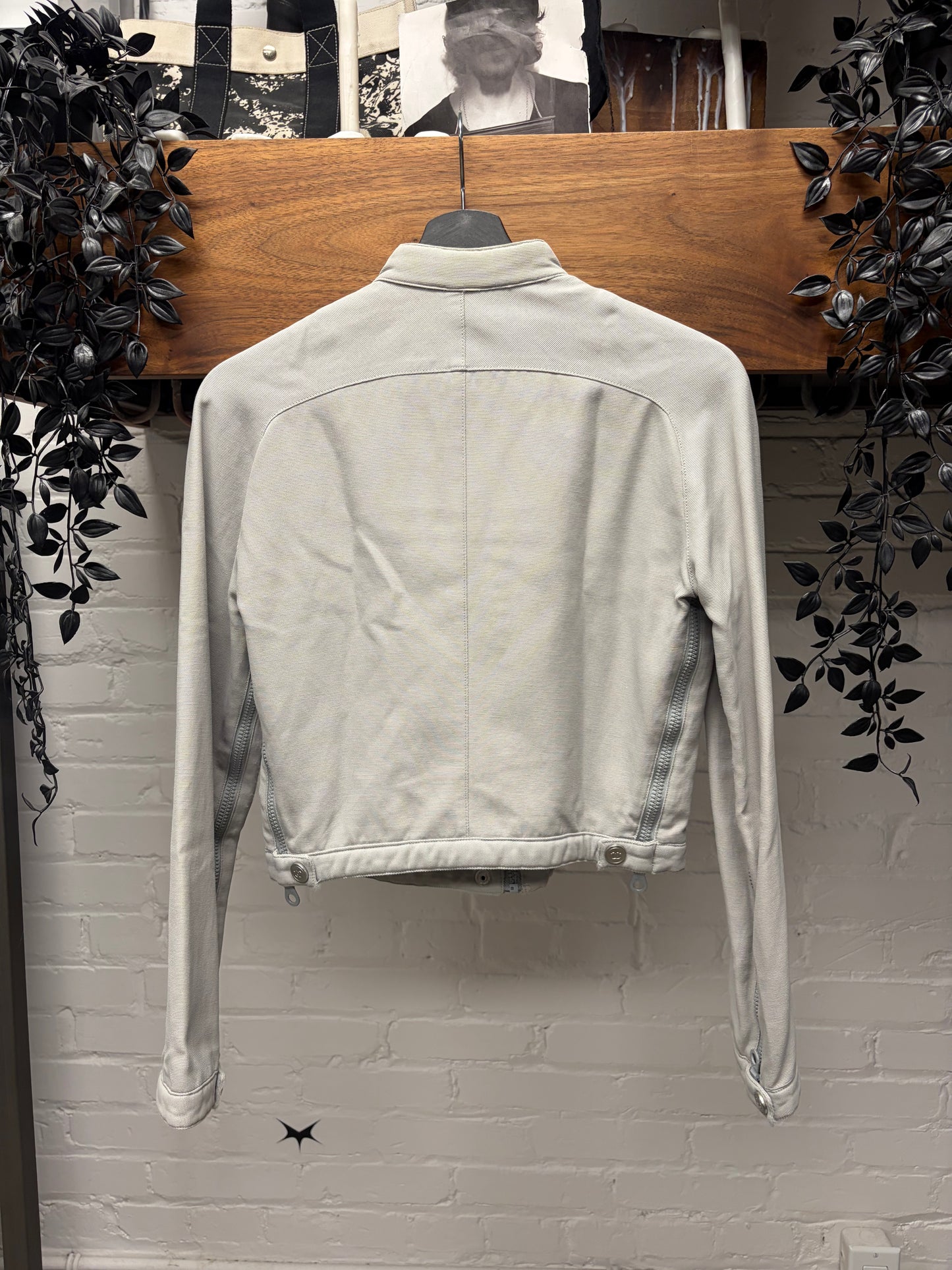 Chanel Sport Light Grey ‘Flight Bomber’ Cropped Zip-Up Jacket