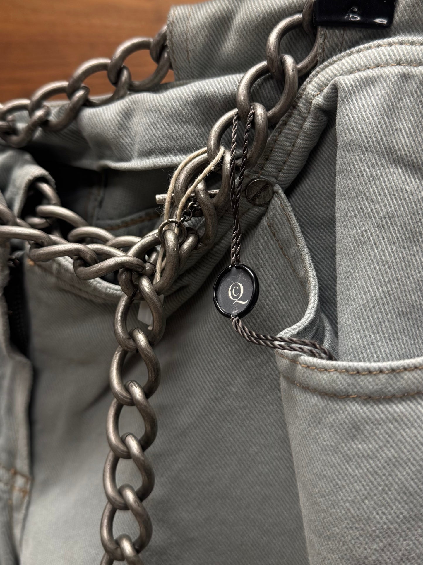 SS2006 Alexander McQueen ‘Chain Belt’ Flared Denim