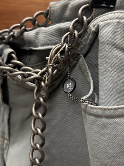 SS2006 Alexander McQueen ‘Chain Belt’ Flared Denim