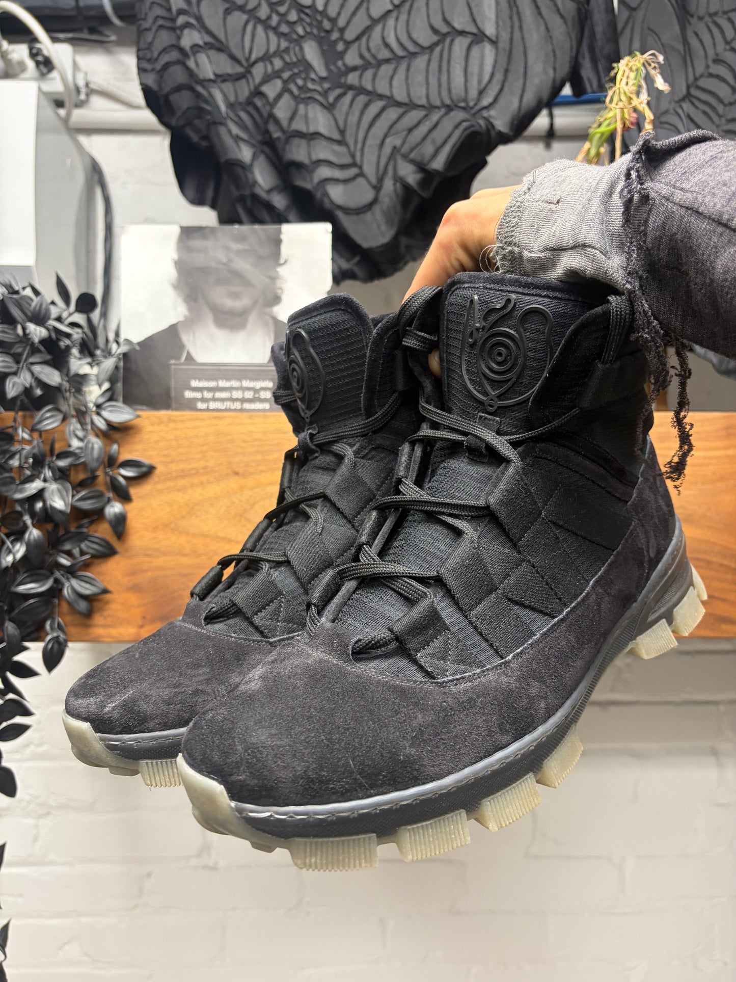Loewe Black Suede High Top Athletic Hiking Boots