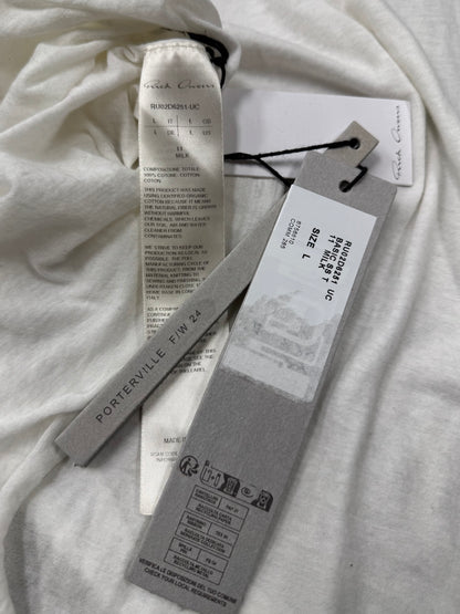 AW2024 Rick Owens ‘Porterville’ Milk White Split Seam Shirt