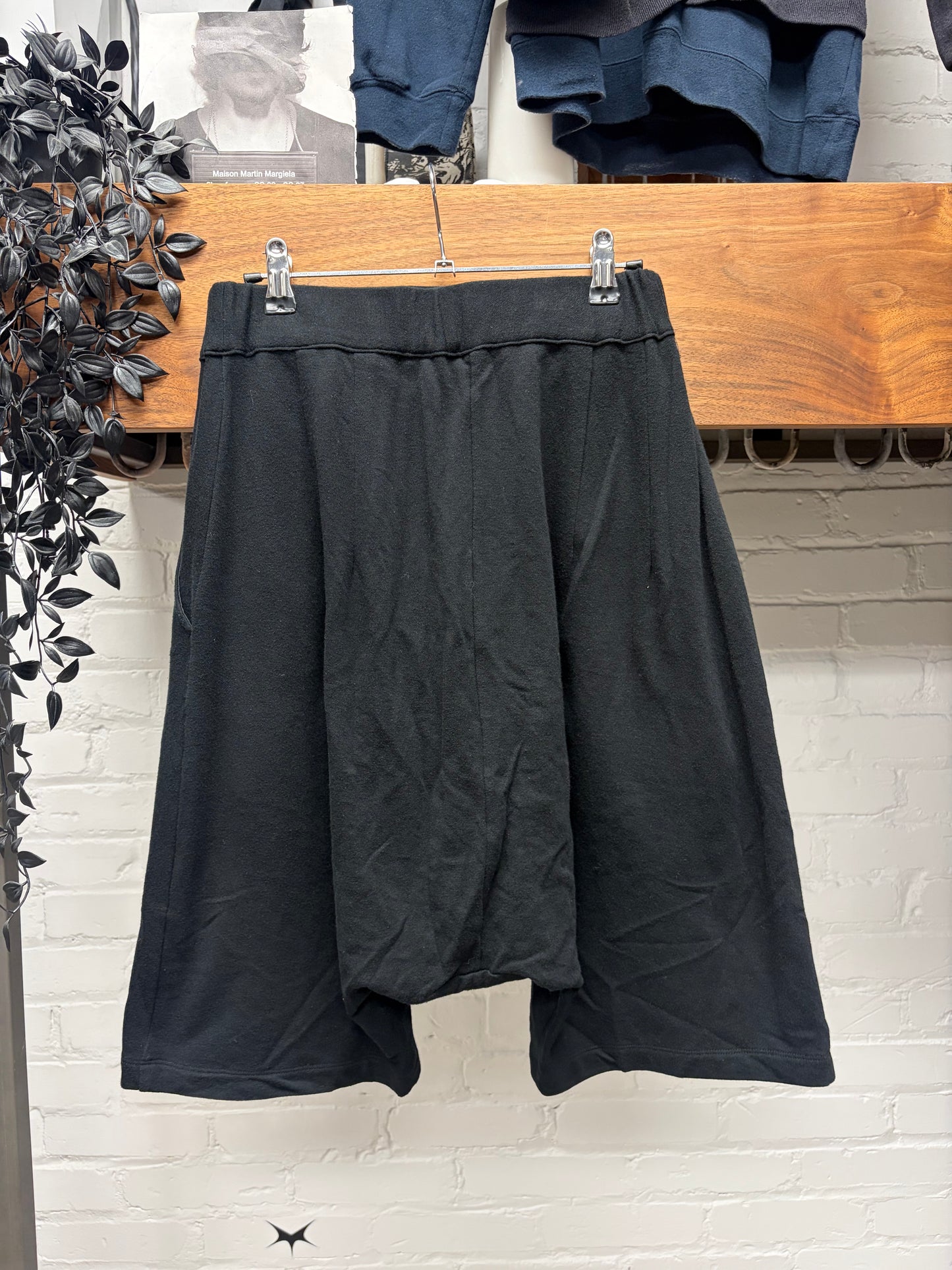 Yohji Yamamoto ‘Y’s Regulation’ Black Cotton Sarousel Drop Crotch Shorts
