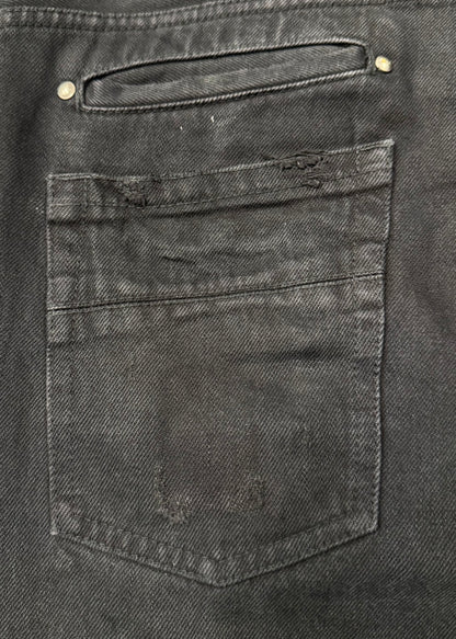 5131 Pour Les Hommes Snakeskin Leather Patch Flared Denim