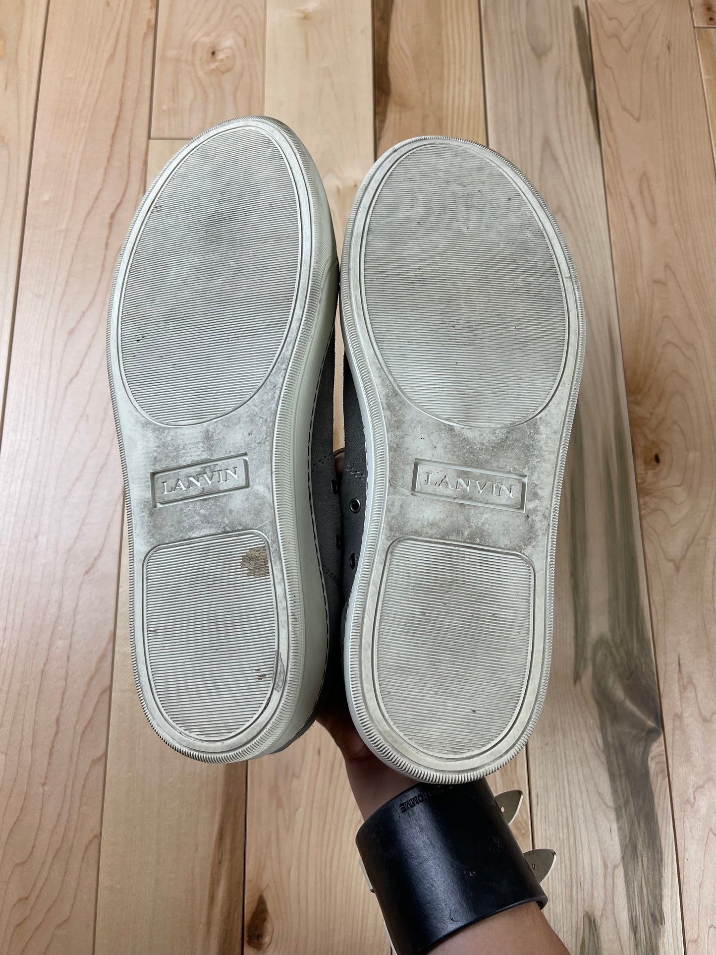 Lanvin Sage Green Low Top Skate Sneakers