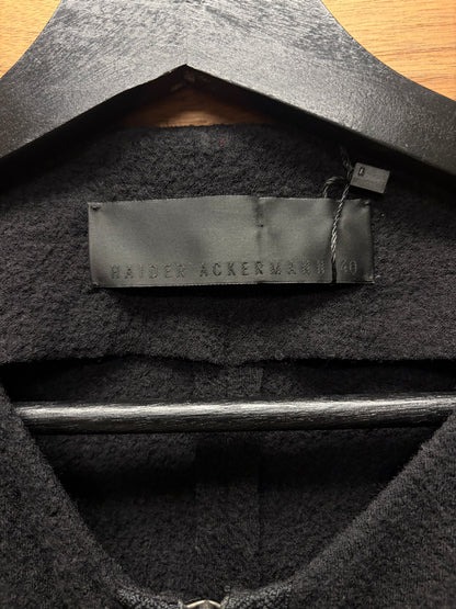 Haider Ackermann Black Anthracite Wool ‘Sculpted’ Peplum Jacket