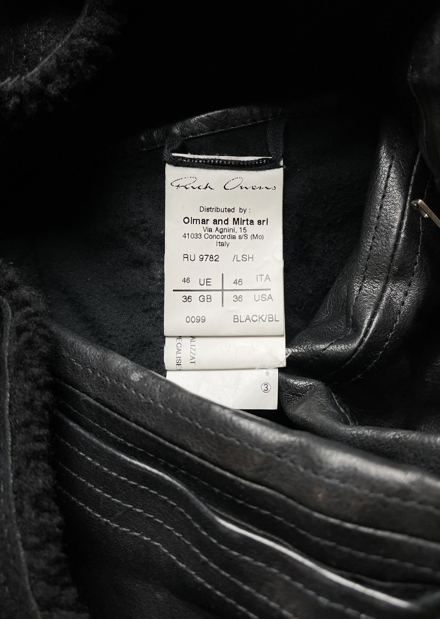 Autumn Winter 2012 Rick Owens ‘Mountain’ Lambskin Leather High Neck Jacket