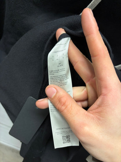 Rick Owens DRKSHDW Cropped Black Drawstring Hoodie