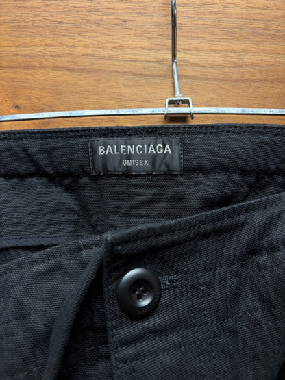 2024 Balenciaga ‘Raver’ Piercing Studded Black Wide Leg Denim