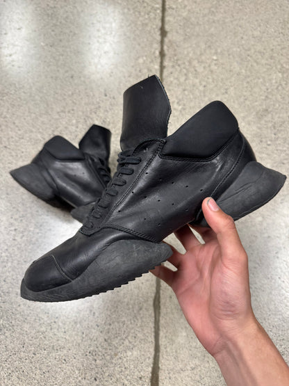 Rick Owens x Adidas ‘Vicious’ Black Leather Tech Runners