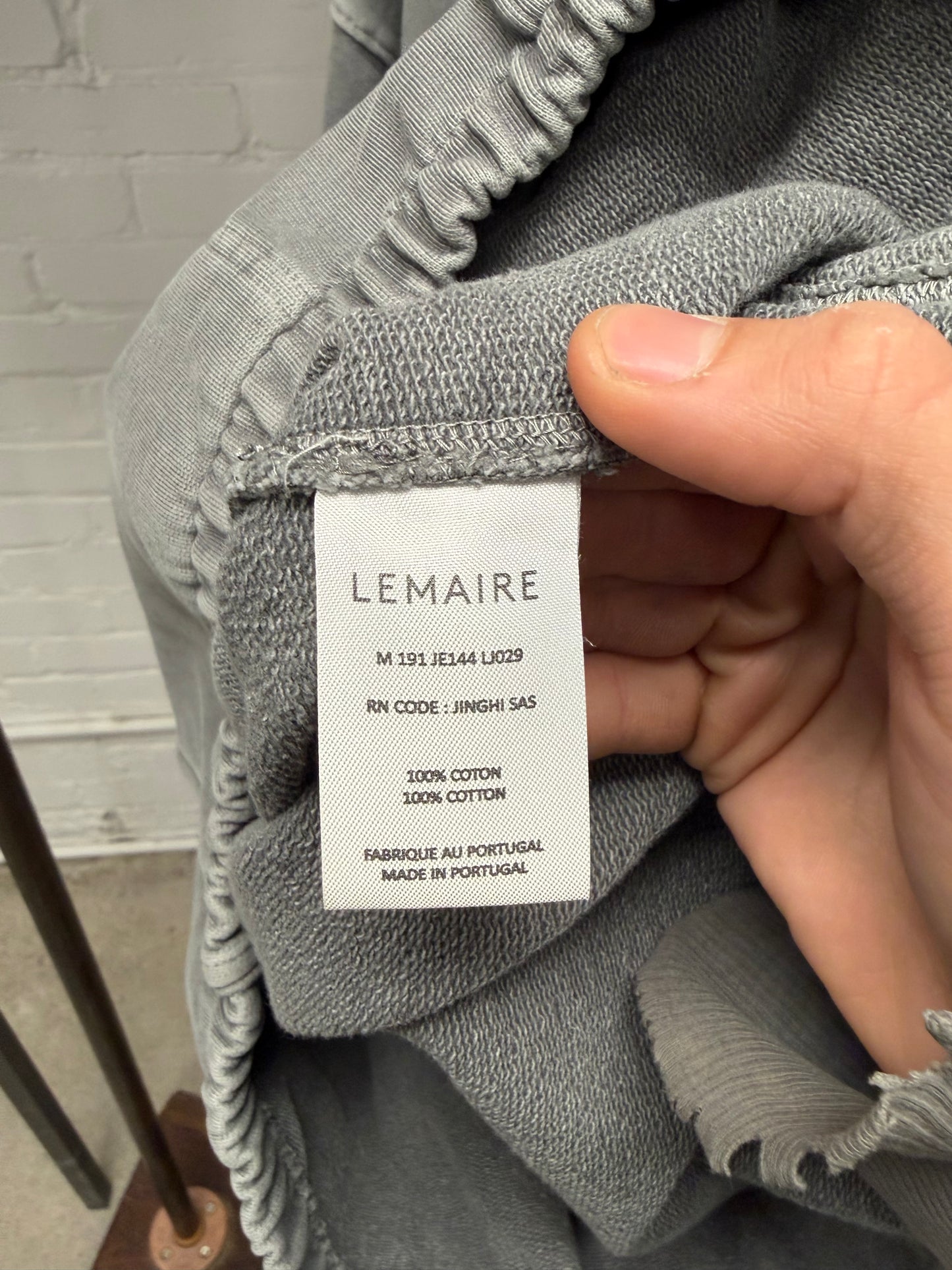 AW2021 Lemaire Quarter Zip ‘Stone Washed Grey’ Hoodie