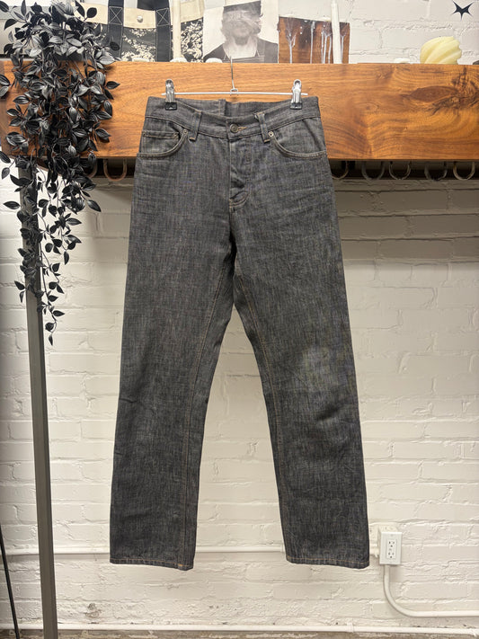 2000s Gucci Washed Grey Bootcut Button Fly Denim