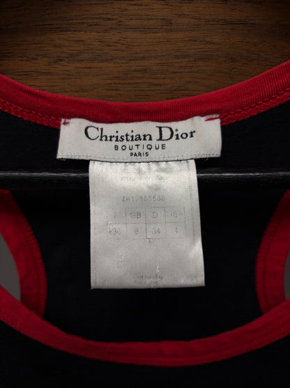 SS2002 Christian Dior ‘Gothic Logo’ Black/Red Runway Tank Top