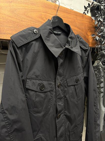 2000s Gucci Nylon Shell Black Military ‘Field Jacket’