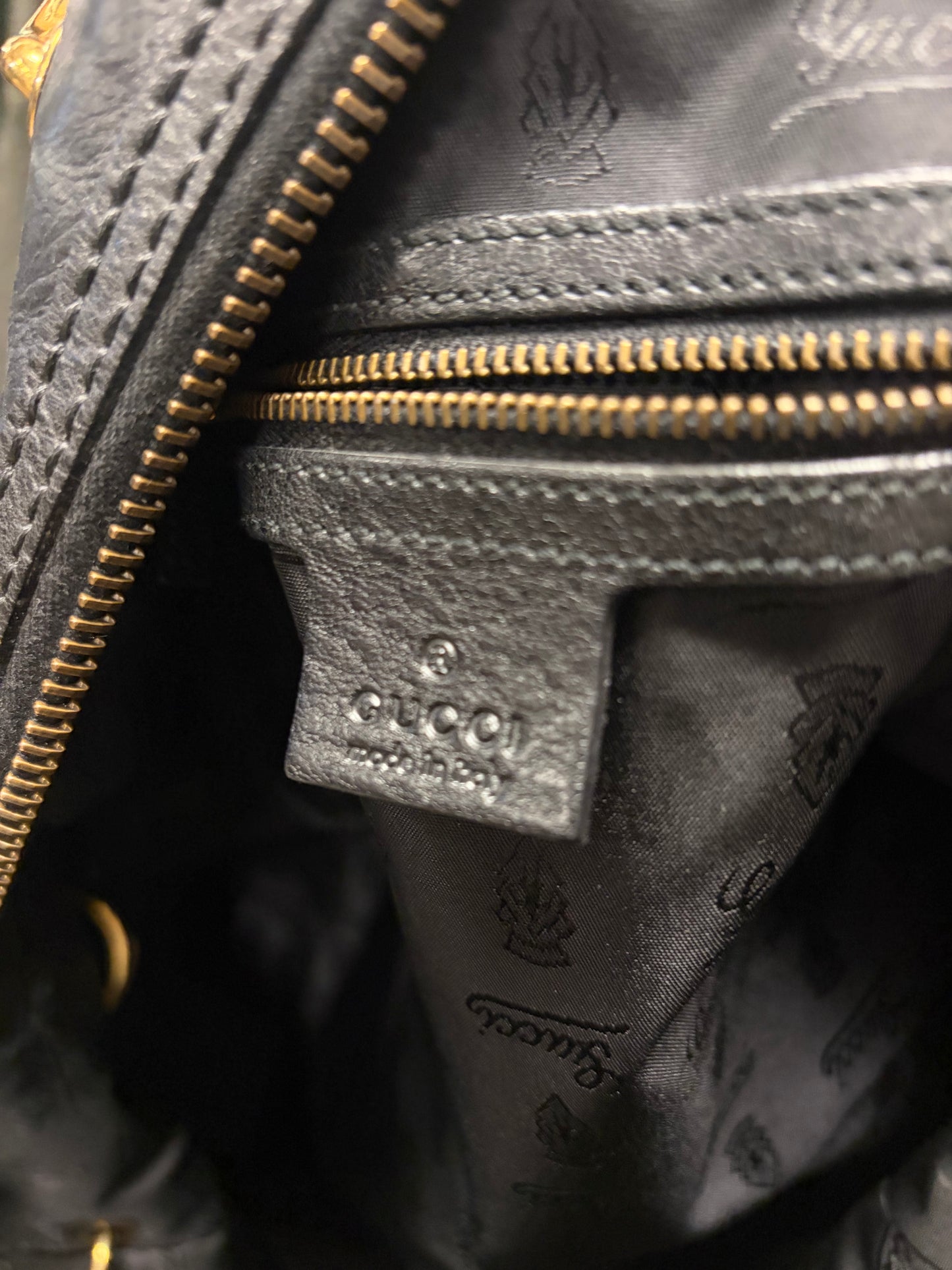 Gucci by Frida Giannini ‘Babouska’ Leather Bag with Gold ‘GG Heart’ Hardware & Studding