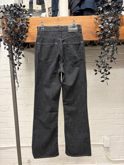 Acne Studios Pinstripe Black/White Flared Leg Denim