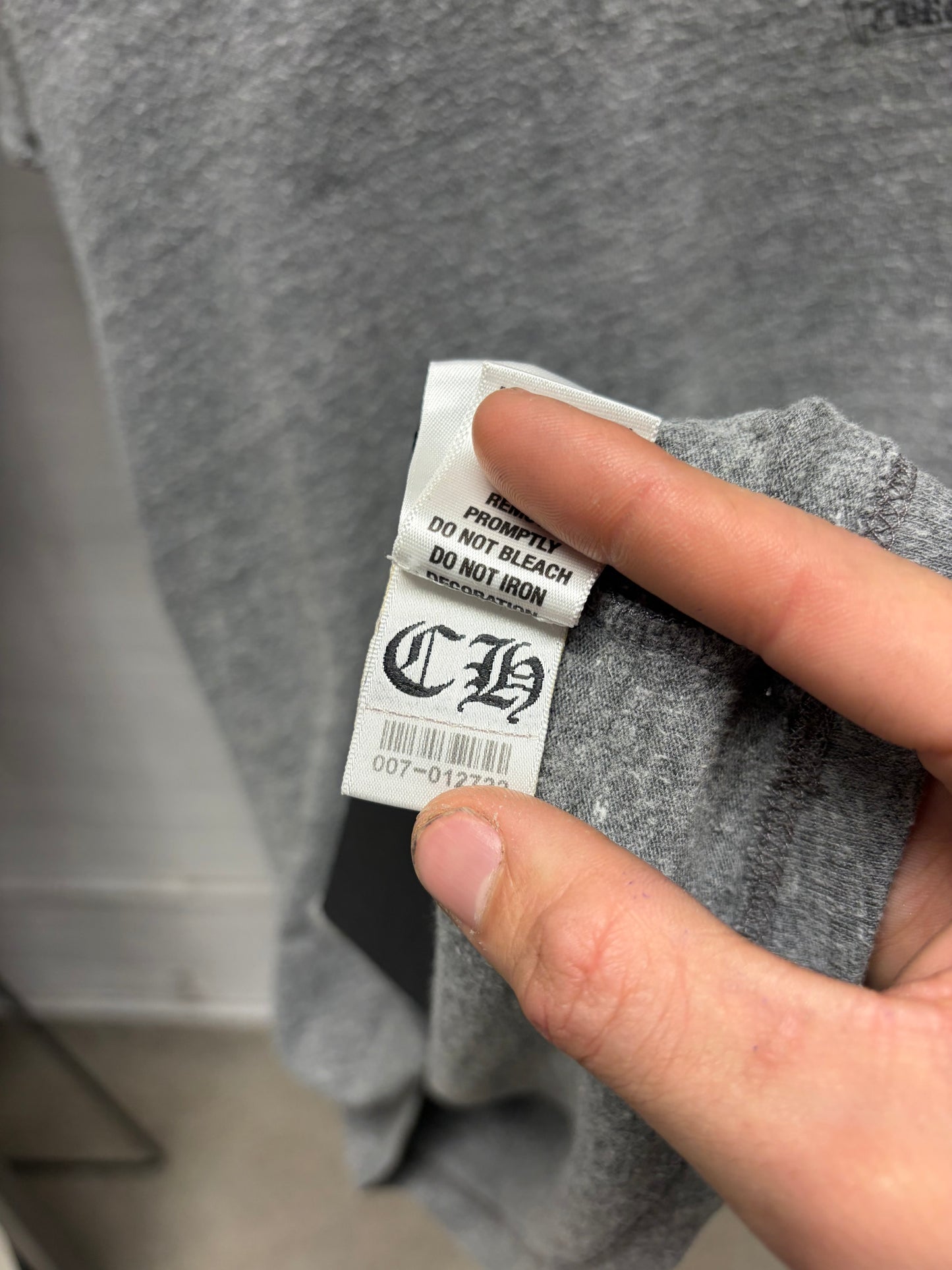 Chrome Hearts ‘CH Plus Cross’ Heather Grey V-Neck T-Shirt