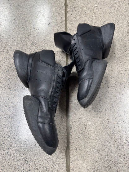 Rick Owens x Adidas ‘Vicious’ Black Leather Tech Runners