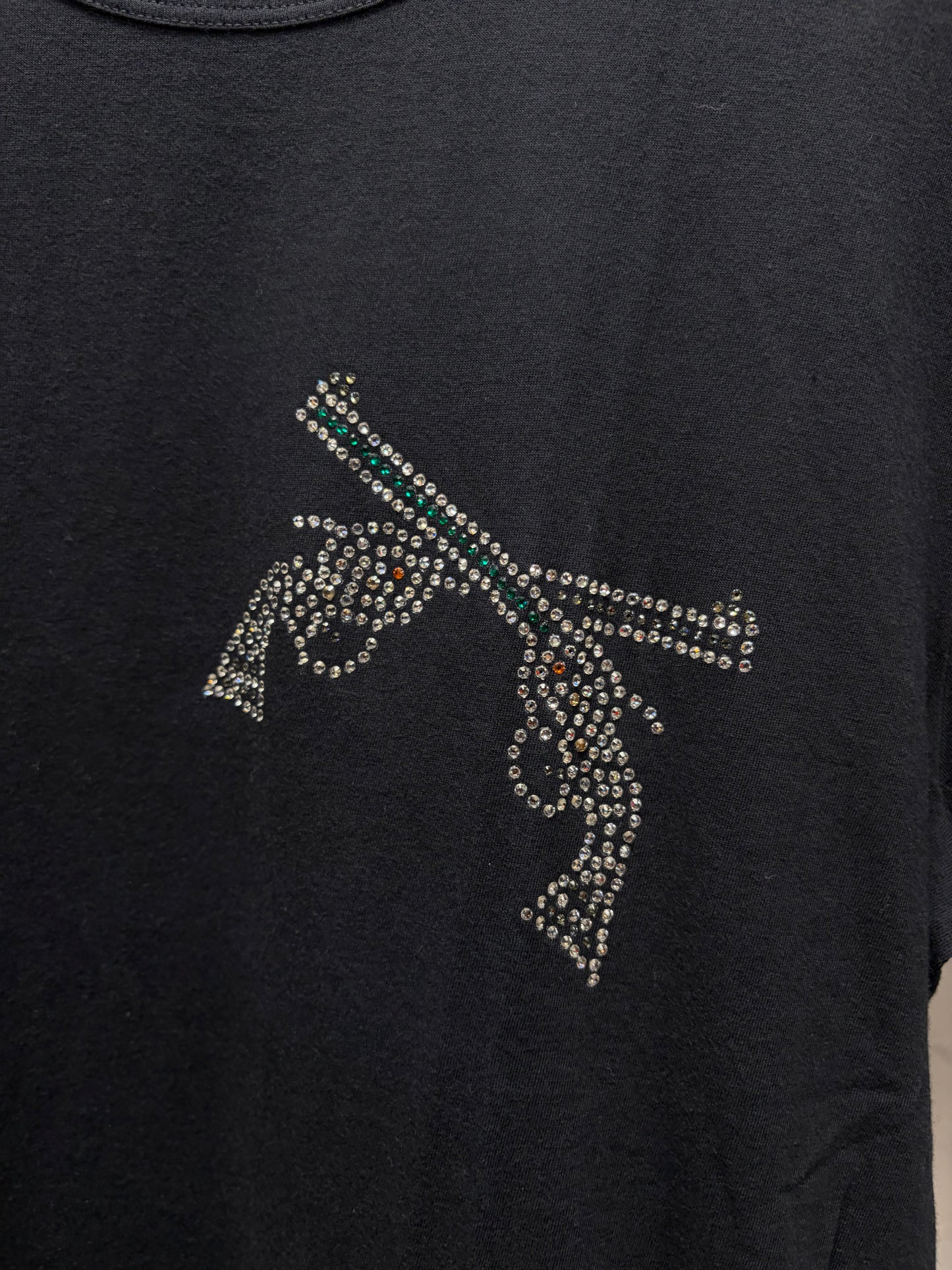 2000s Dolce & Gabbana Rhinestone ‘Dual Pistols’ Black Undershirt