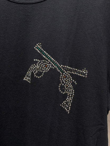 2000s Dolce & Gabbana Rhinestone ‘Dual Pistols’ Black Undershirt
