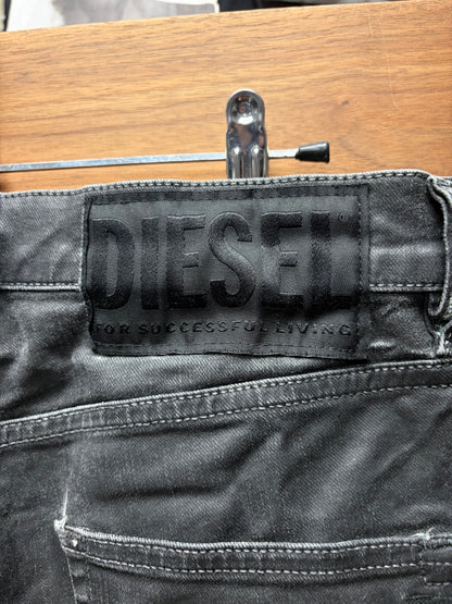 Diesel ‘D-Struct’ Waxed Black Skinny Jeans