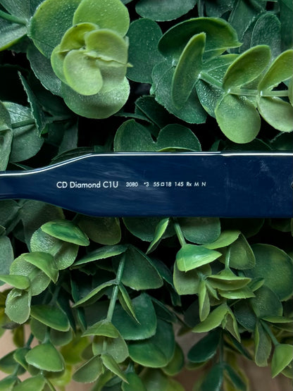Dior ‘CD Diamond’ Blue/Silver Clubmaster Half-Rim Sunglasses