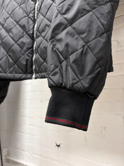 Gucci Quilted Black Padding Liner Bomber Jacket