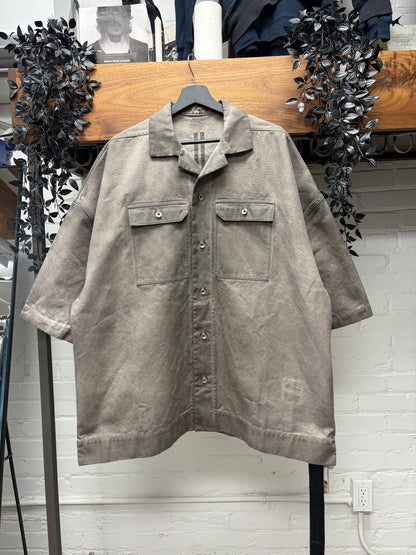 Rick Owens DRKSHDW ‘Magnum Tommy’ Oversized Dust Brown Denim Work Shirt