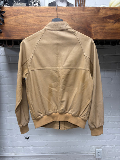 Prada Caramel Brown Lambskin Leather Moto Jacket