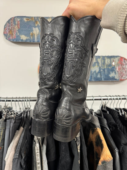 2008 Chrome Hearts Embellished Leather ‘Cowboy’ Boots