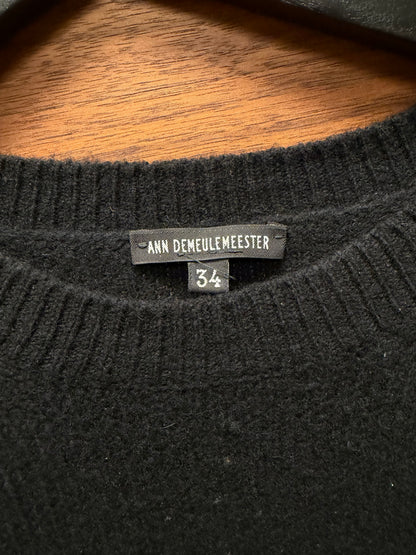 Ann Demeulemeester Black Wool Knit Sweater