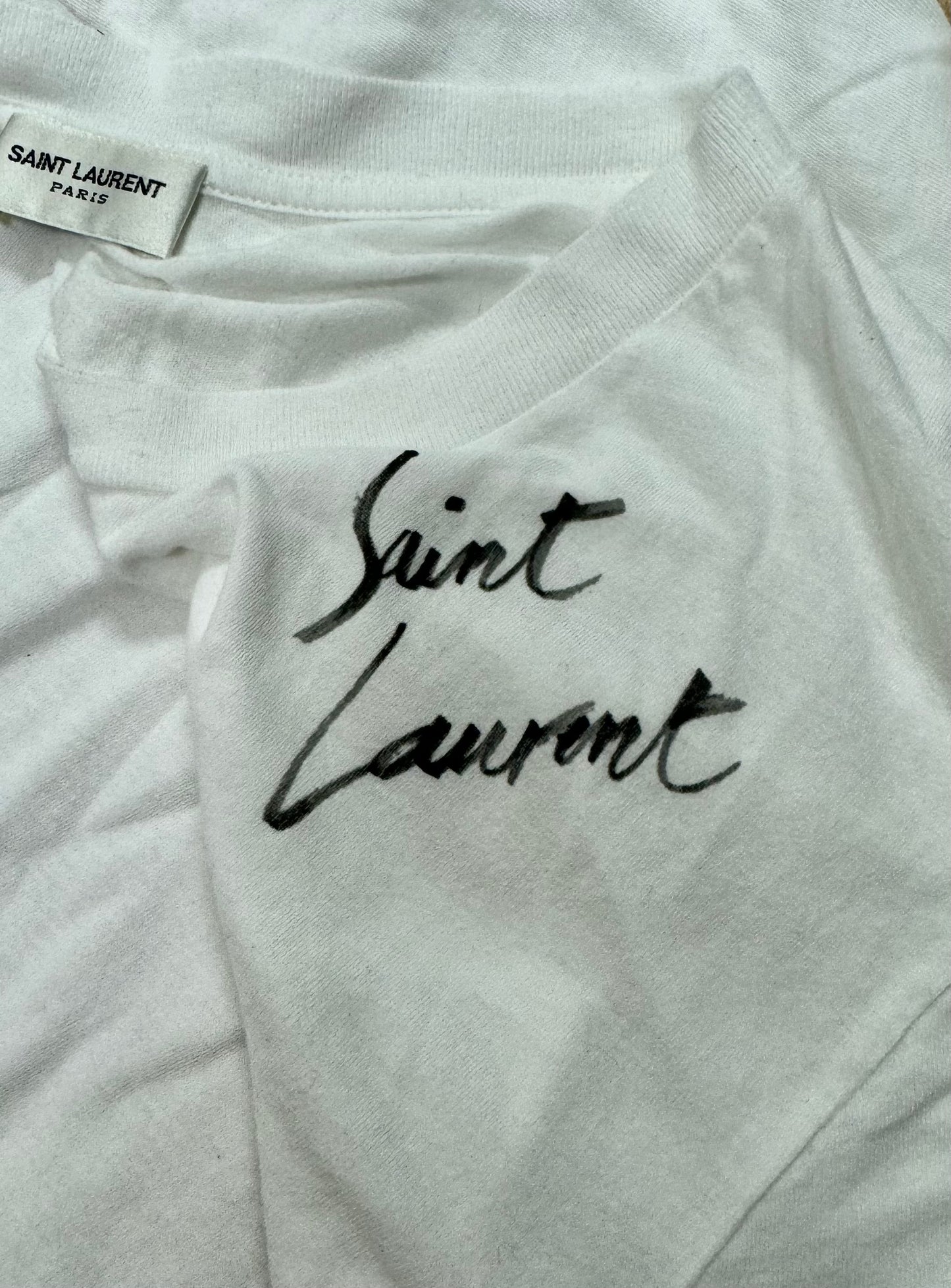 Saint Laurent ‘Autographed’ Basic Tee