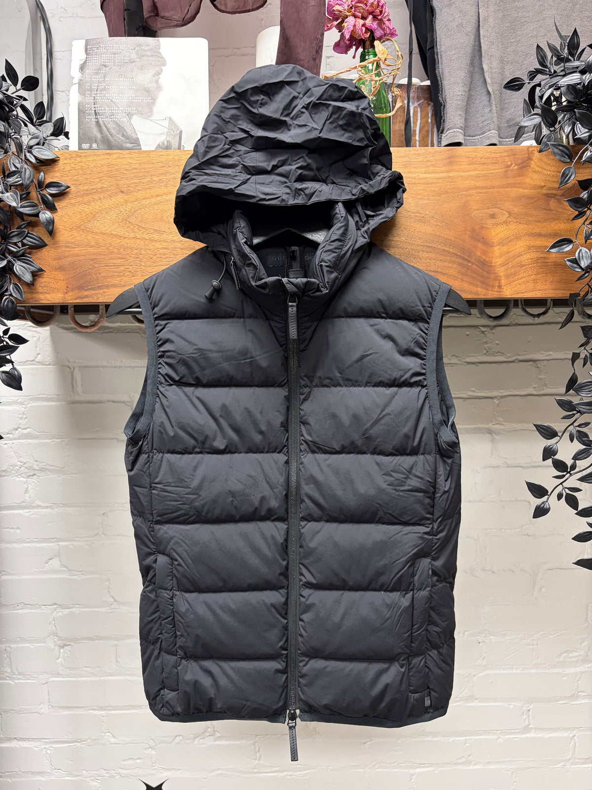 Gucci Travel Line' Black Down Fill Slim Fit Padded Puffer Vest