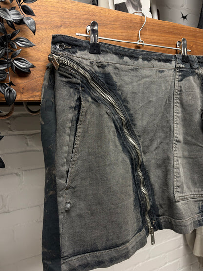 AW2009 Rick Owens ‘Aircut’ Hogwash Asymmetric Zip Denim Mini Skirt