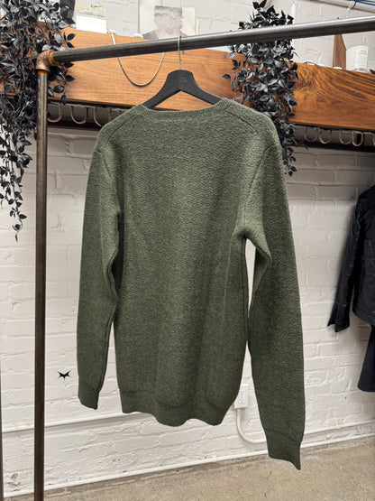 Dior Homme ‘Dark Green’ Alpaca Wool V-Neck Sweater