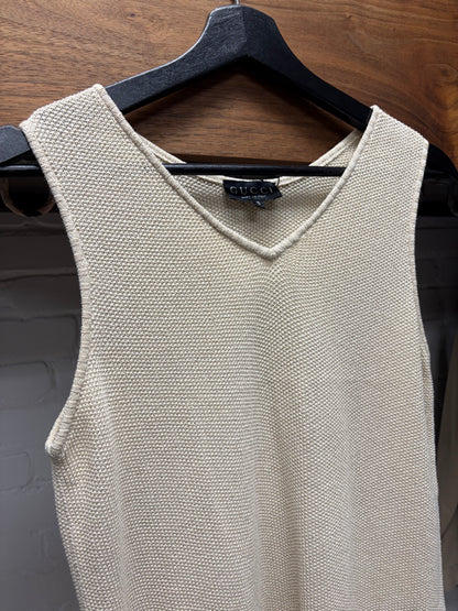 SS1995 Vintage Gucci by Tom Ford Cream White Knit Sweater Vest