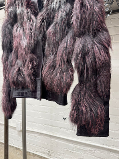 AW2003 Gucci by Tom Ford Fox Fur/Pony-Hair ‘Plum’ Purple Leather Jacket