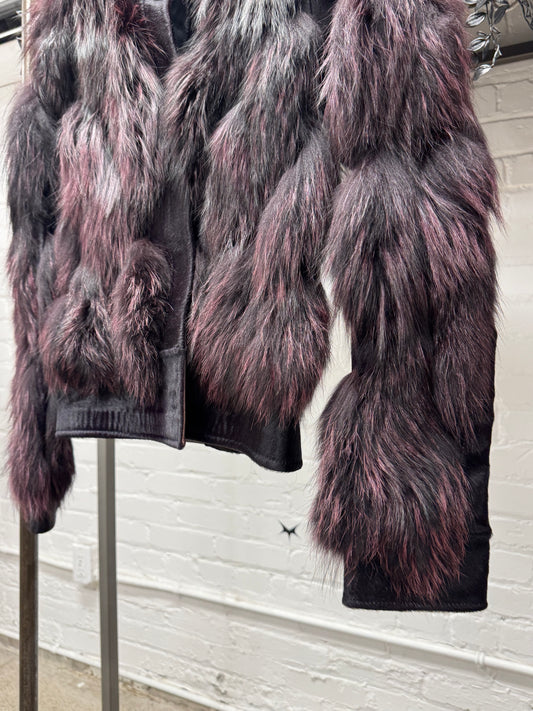 AW2003 Gucci by Tom Ford Fox Fur/Pony-Hair ‘Plum’ Purple Leather Jacket