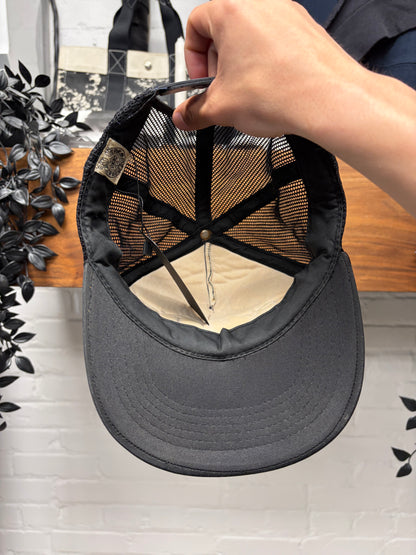 Vintage Chrome Hearts ‘Fuck’ White Leather Patched Black Trucker Hat