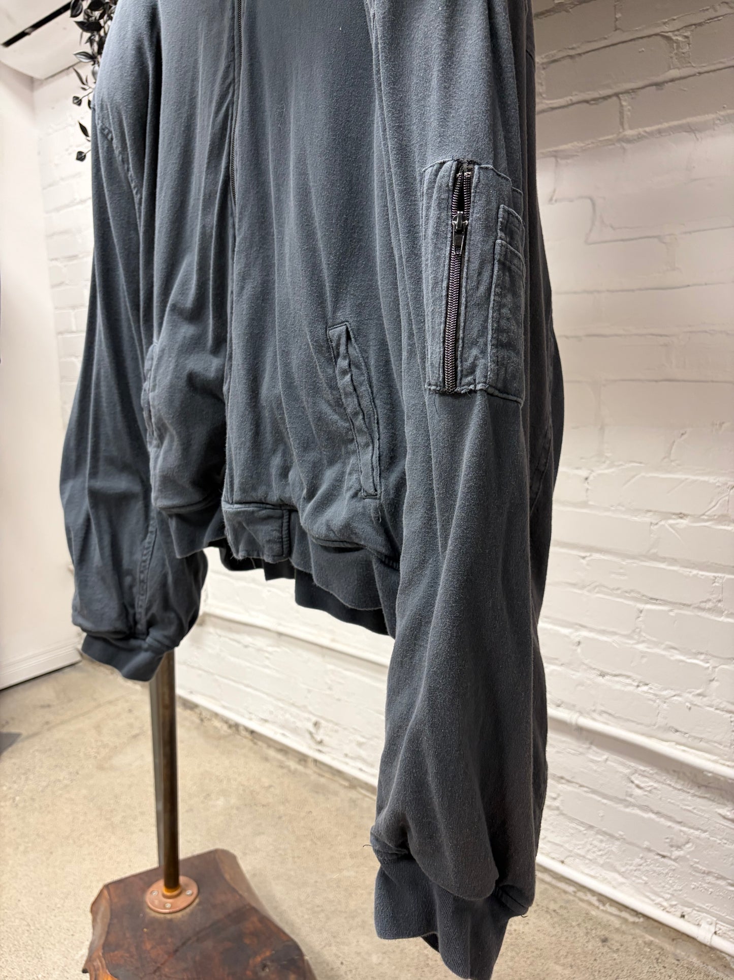 Greg Ross Padded Shoulder MA-1 Pocket Towel Cotton Hoodie