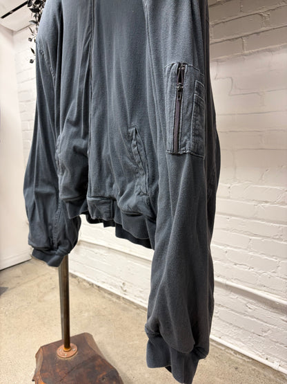 Greg Ross Padded Shoulder MA-1 Pocket Towel Cotton Hoodie