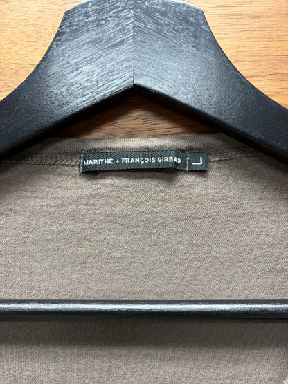 Marithe Francois Girbaud Panelled Brown Short Sleeve Henley