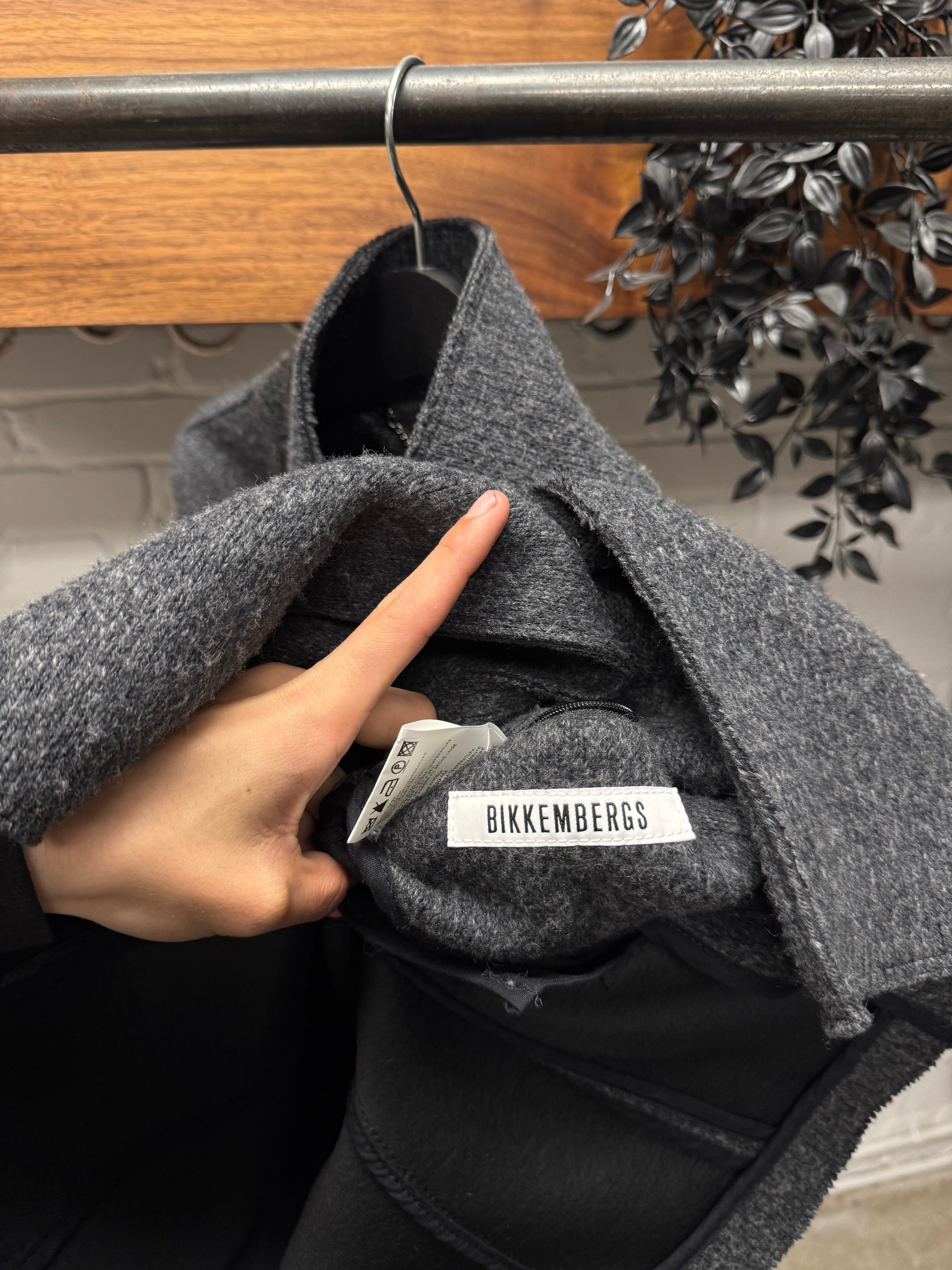 Vintage 90s Dirk Bikkembergs Grey Wool Double Breasted Coat
