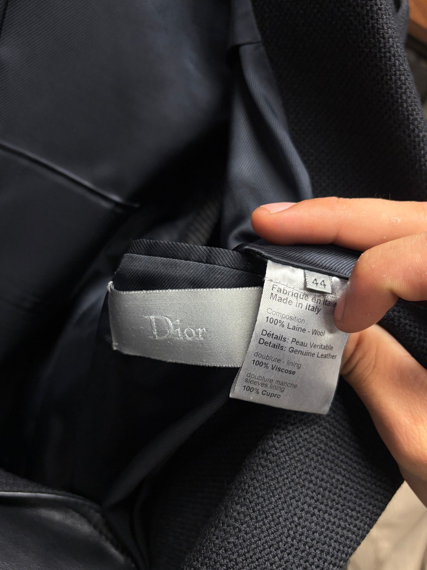 AW2007 Dior Homme by Hedi Slimane ‘Navigate’ Hybrid Lambskin Leather Double Breasted Jacket