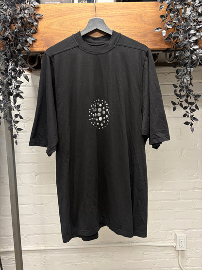 AW2024 Rick Owens ‘Porterville’ Jumbo ‘Metal Orb’ Black Oversized T-Shirt
