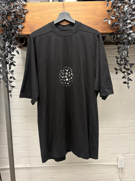 AW2024 Rick Owens ‘Porterville’ Jumbo ‘Metal Orb’ Black Oversized T-Shirt
