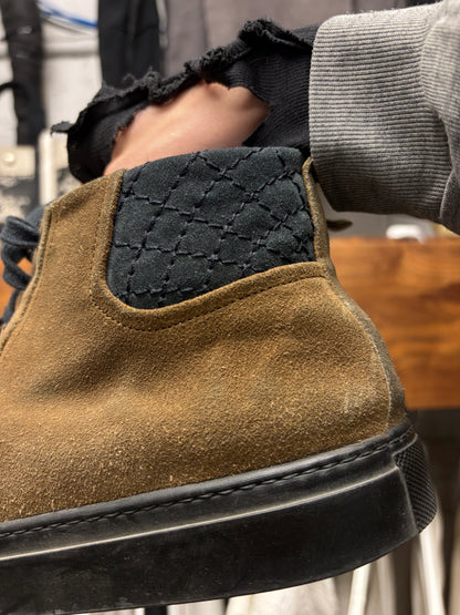 Balenciaga ‘Arena’ Brown/Black Quilted Suede High Top Sneakers