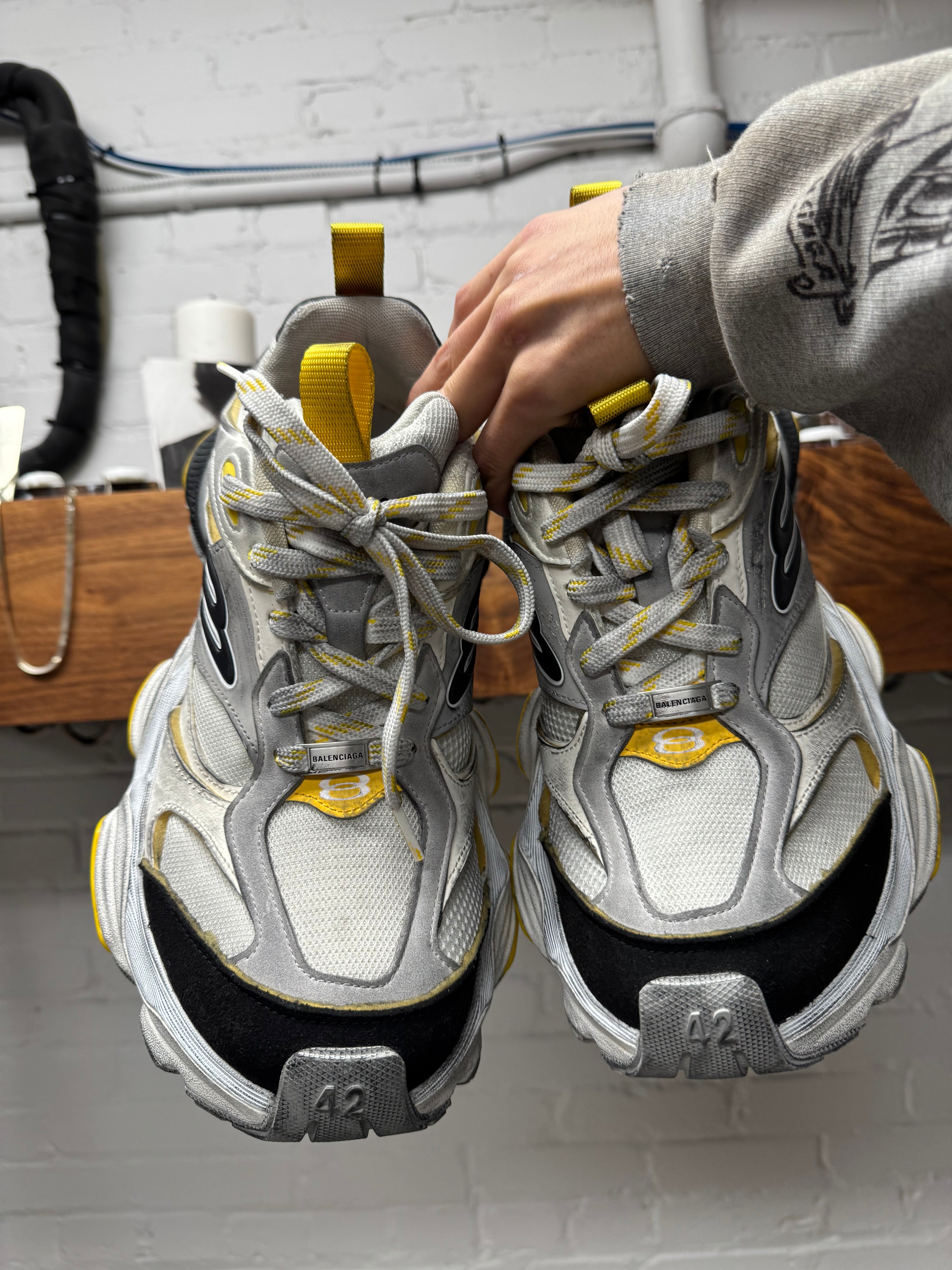 Balenciaga Yellow/Sport Grey Oversized 'Cargo' Sneakers