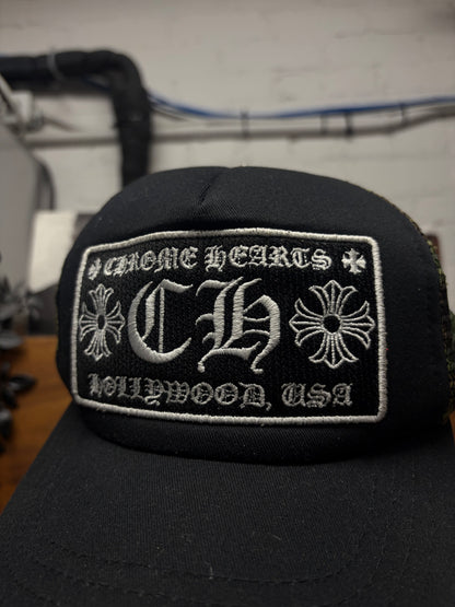 Chrome Hearts ‘Hollywood’ Store Exclusive Black/Camo Trucker Hat